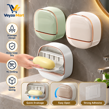 Luxury Soap Holder With Drain Tray (Random Colours)