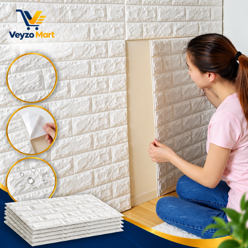 3D Waterproof Foam Brick Wallpaper - (2.26 X 2.52 Feet)