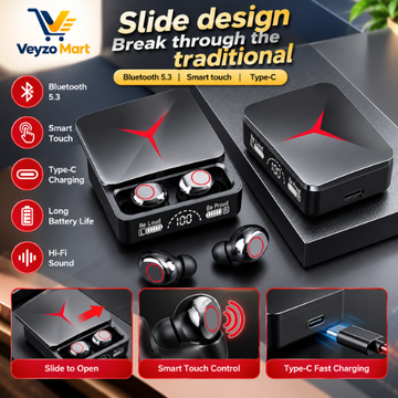 M90 Pro Tws Bt Earphones True Wireless & Noise Cancelling LED Stereo Earbuds