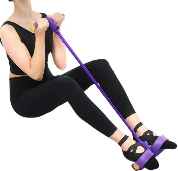 Pedal Resistance Band Tummy Trimmer - (Random Colors)